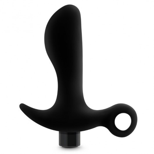 Черный анальный вибратор Silicone Vibrating Prostate Massager 01 - 10,8 см. - Blush Novelties - в Сургуте купить с доставкой
