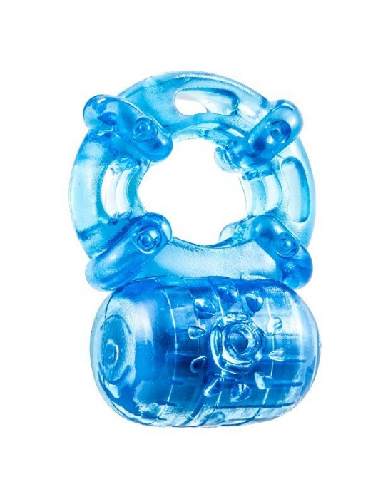 Голубое эрекционное виброкольцо Reusable 5 Function Cock Ring - Blush Novelties - в Сургуте купить с доставкой