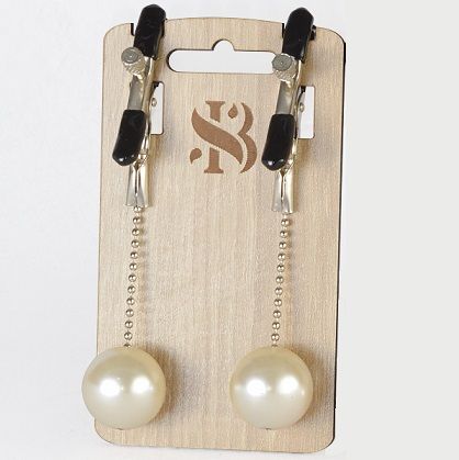 Зажимы на соски с бусинами под жемчуг Pearl - Sitabella - купить с доставкой в Сургуте