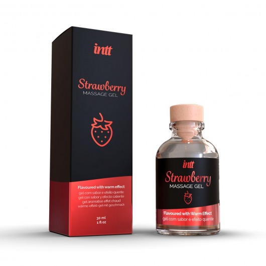 Массажный гель с ароматом клубники Strawberry - 30 мл. - INTT - купить с доставкой в Сургуте