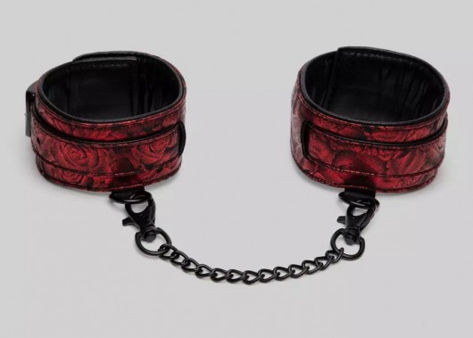 Красно-черные оковы Reversible Faux Leather Ankle Cuffs - Fifty Shades of Grey - купить с доставкой в Сургуте