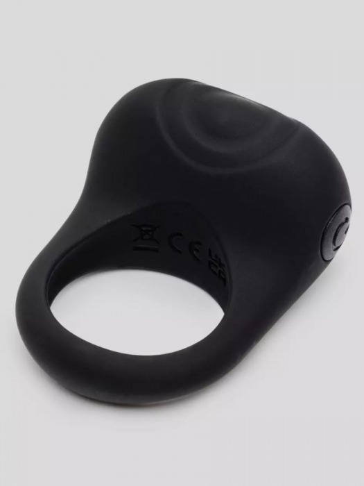 Черное эрекционное виброкольцо Sensation Rechargeable Vibrating Love Ring - Fifty Shades of Grey - в Сургуте купить с доставкой
