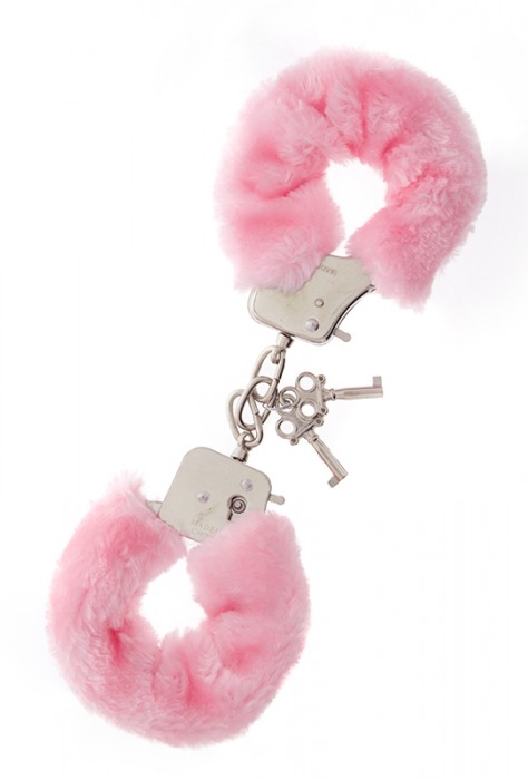 Металлические наручники с розовой меховой опушкой METAL HANDCUFF WITH PLUSH PINK - Dream Toys - купить с доставкой в Сургуте