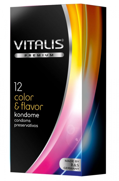 Цветные ароматизированные презервативы VITALIS PREMIUM color   flavor - 12 шт. - Vitalis - купить с доставкой в Сургуте