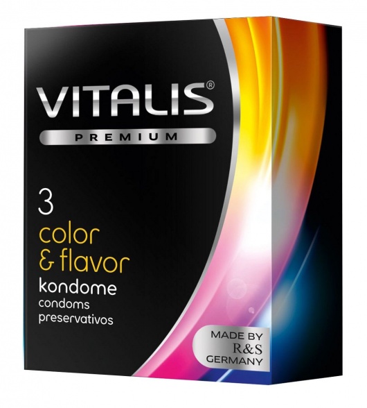 Цветные ароматизированные презервативы VITALIS PREMIUM color   flavor - 3 шт. - Vitalis - купить с доставкой в Сургуте