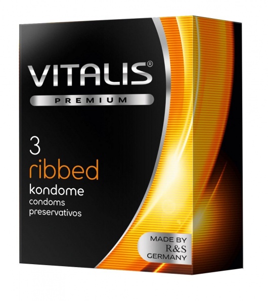 Ребристые презервативы VITALIS PREMIUM ribbed - 3 шт. - Vitalis - купить с доставкой в Сургуте