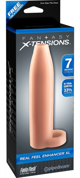 Телесная насадка Real Feel Enhancer XL - 17 см. - Pipedream - в Сургуте купить с доставкой