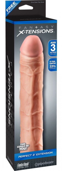 Телесная удлиняющая насадка Perfect 3 Extension - 22 см. - Pipedream - в Сургуте купить с доставкой