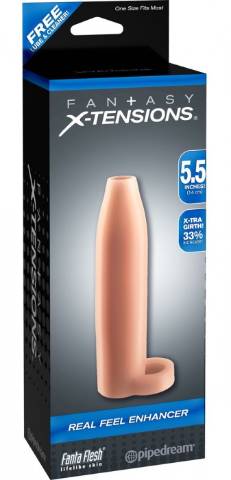 Насадка-расширитель с кольцом для подхвата мошонки Real Feel Enhancer - 14 см. - Pipedream - в Сургуте купить с доставкой