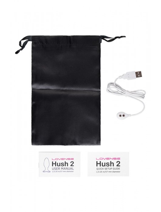 Черная анальная вибропробка HUSH 2 Size L - 12,1 см. - Lovense