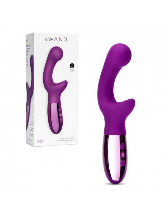 Фиолетовый вибромассажер с двумя моторами Le Wand XO - 19 см. - Le Wand