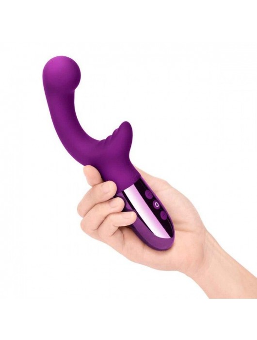 Фиолетовый вибромассажер с двумя моторами Le Wand XO - 19 см. - Le Wand