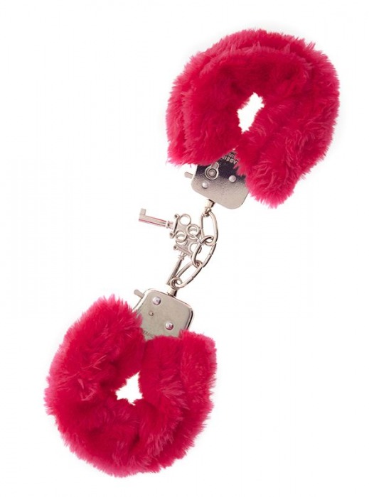 Металлические наручники с красной меховой опушкой METAL HANDCUFF WITH PLUSH RED - Dream Toys - купить с доставкой в Сургуте