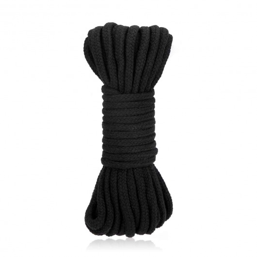 Черная хлопковая веревка для связывания Bondage Rope - 10 м. - Lux Fetish - купить с доставкой в Сургуте