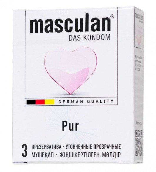Супертонкие презервативы Masculan Pur - 3 шт. - Masculan - купить с доставкой в Сургуте