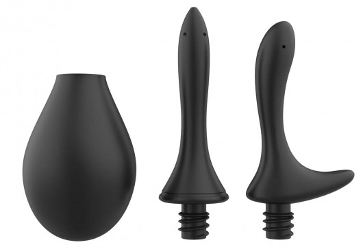 Черный анальный душ Nexus Anal Douche Set с 2 сменными насадками - Nexus Range - купить с доставкой в Сургуте