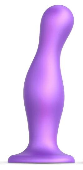Фиолетовая насадка Strap-On-Me Dildo Plug Curvy size L - Strap-on-me - купить с доставкой в Сургуте