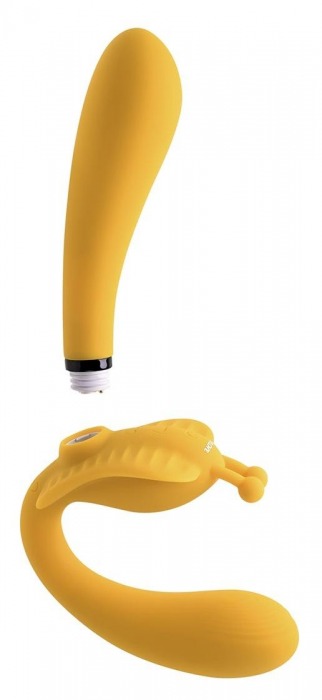 Желтый безремневой вибрострапон The Monarch - 23 см. - Evolved - купить с доставкой в Сургуте