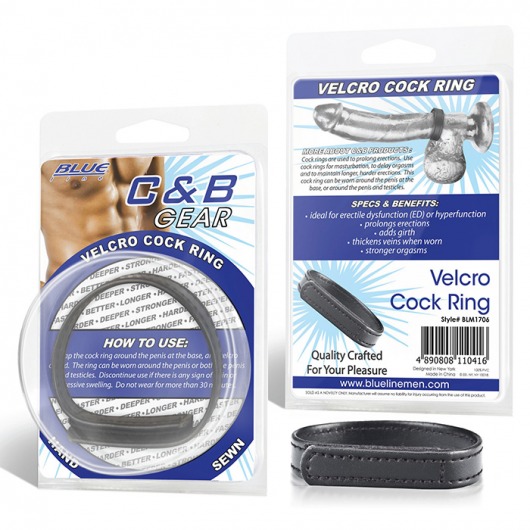 Кольцо на пенис из искусственной кожи на липучке VELCRO COCK RING - 5 см. - BlueLine - в Сургуте купить с доставкой