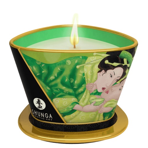 Массажная свеча Exotic Green Tea с ароматом зелёного чая - 170 мл. - Shunga - купить с доставкой в Сургуте