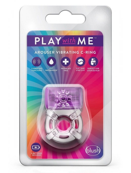 Фиолетовое эрекционное виброкольцо One Night Stand Vibrating C-Ring - Blush Novelties - в Сургуте купить с доставкой