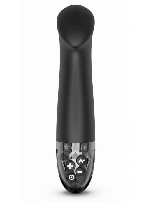 Черный вибратор с функцией электростимуляции Right on Ron - 17 см. - MyStim - купить с доставкой в Сургуте