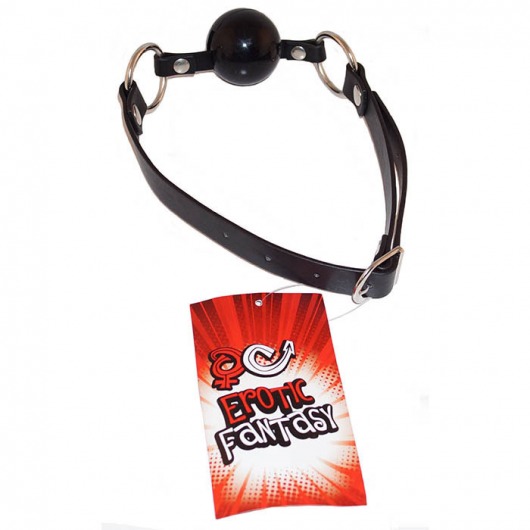 Силиконовый черный кляп-шарик на ремне Black Ballgag - Erotic Fantasy - купить с доставкой в Сургуте