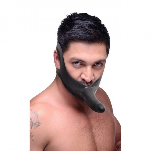 Черный кляп-страпон Masters Mini Face Fuck Strap-On - 14 см. - XR Brands - купить с доставкой в Сургуте