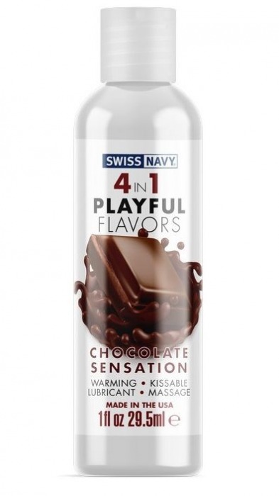 Массажный гель 4-в-1 Chocolate Sensation с ароматом шоколада - 29,5 мл. - Swiss navy - купить с доставкой в Сургуте