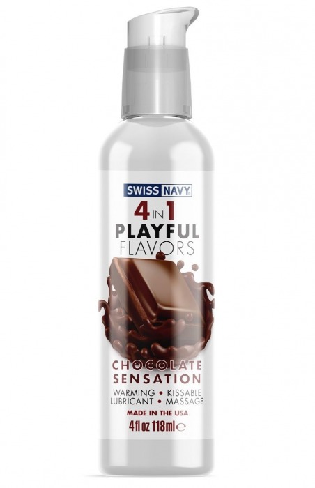 Массажный гель 4-в-1 Chocolate Sensation с ароматом шоколада - 118 мл. - Swiss navy - купить с доставкой в Сургуте