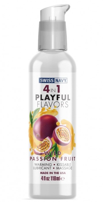 Массажный гель 4-в-1 Wild Passion Fruit с ароматом маракуйи - 118 мл. - Swiss navy - купить с доставкой в Сургуте