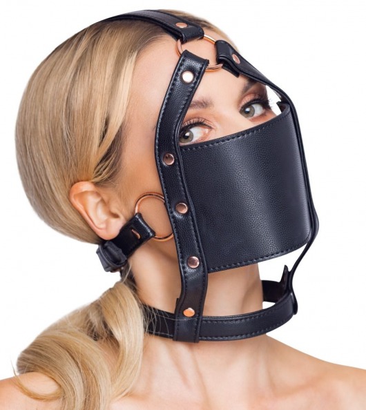 Черный намордник с кляпом-шаром Head Harness With A Gag - Orion - купить с доставкой в Сургуте