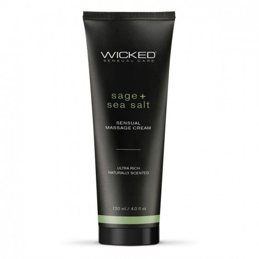 Массажный легкий крем WICKED Sage plus Sea Salt - 120 мл. - Wicked - купить с доставкой в Сургуте