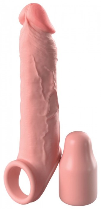 Телесная насадка-удлинитель 2 Inch Silicone X-tension with Strap - 20,3 см. - Pipedream - в Сургуте купить с доставкой