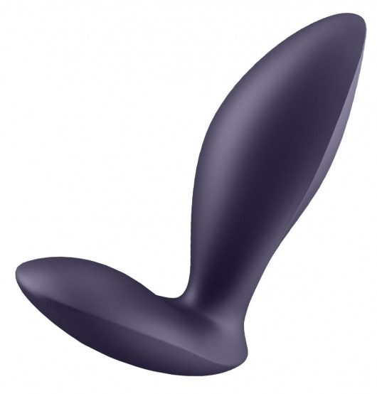 Фиолетовый анальный вибростимулятор Power Plug - Satisfyer - в Сургуте купить с доставкой
