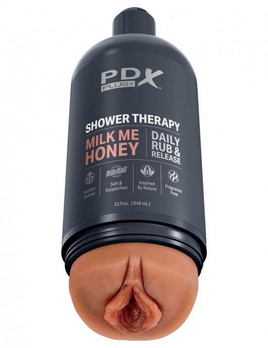 Мастурбатор-вагина цвета карамели Shower Therapy Milk Me Honey - Pipedream - в Сургуте купить с доставкой