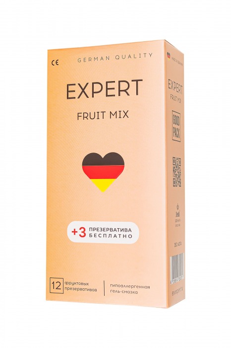 Ароматизированные презервативы EXPERT Fruit Mix - 12 шт.(+3 в подарок) - Expert - купить с доставкой в Сургуте
