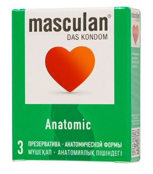 Презервативы анатомической формы Masculan Anatomic - 3 шт. - Masculan - купить с доставкой в Сургуте