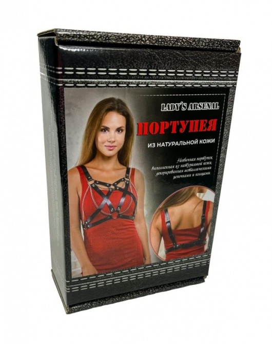 Портупея из натуральной кожи с цепочками - БДСМ Арсенал - купить с доставкой в Сургуте