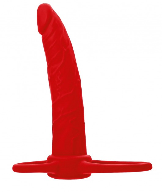 Красная насадка на пенис для двойного проникновения Black Red - 16,5 см. - ToyFa - купить с доставкой в Сургуте