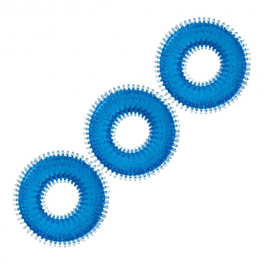Комплект из трех голубых колец для эрекции 3-Pack Ultra-Stim Stretch Cock Rings - BlueLine - в Сургуте купить с доставкой