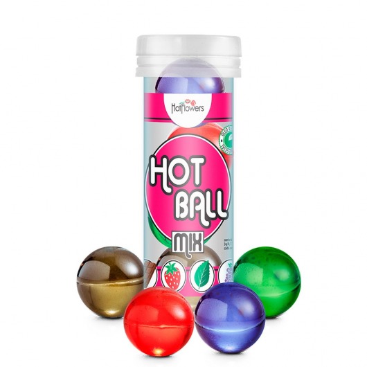 Ароматизированный лубрикант Hot Ball Mix на масляной основе (4 шарика по 3 гр.) - HotFlowers - купить с доставкой в Сургуте
