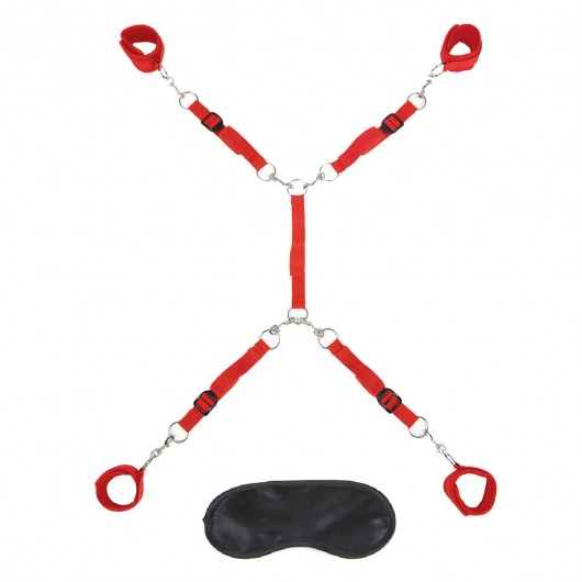 Красная фиксация на матрас Classic Bedspreader - Lux Fetish - купить с доставкой в Сургуте