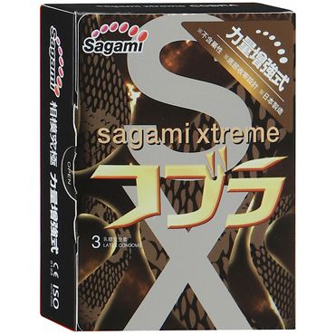 Суженные к основанию презервативы Sagami Xtreme COBRA - 3 шт. - Sagami - купить с доставкой в Сургуте