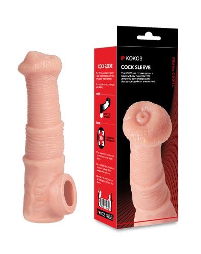 Телесная фантазийная насадка на член Cock Sleeve Size M - KOKOS - в Сургуте купить с доставкой