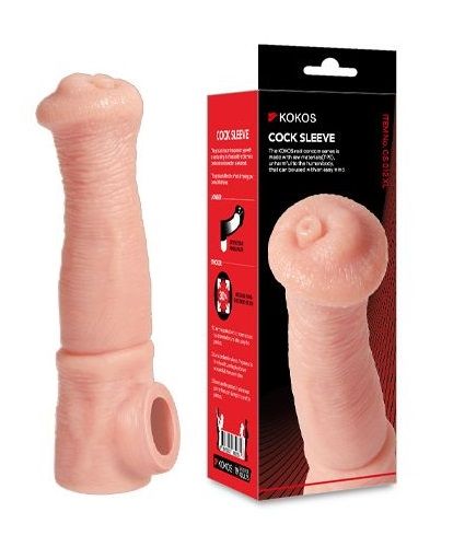 Телесная фантазийная насадка на член Cock Sleeve Size L - KOKOS - в Сургуте купить с доставкой
