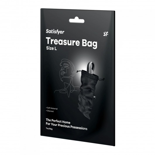 Черный мешочек для хранения игрушек Treasure Bag L - Satisfyer - купить с доставкой в Сургуте
