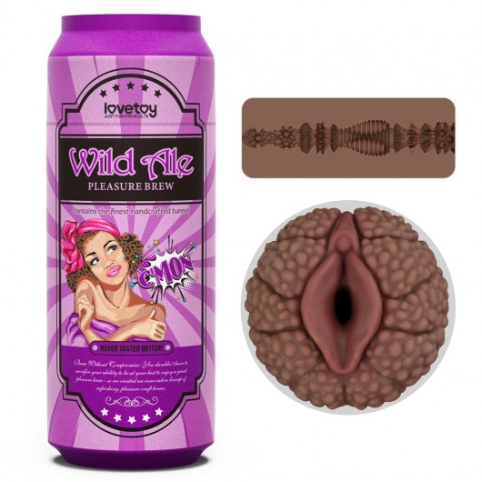Коричневый мастурбатор-вагина Pleasure Brew Masturbator-Wild Ale в банке - Lovetoy - в Сургуте купить с доставкой