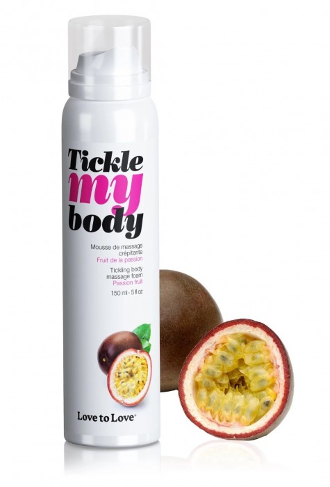 Массажная хрустящая пенка Tickle my body с ароматом маракуйи - 150 мл. - Love to Love - купить с доставкой в Сургуте