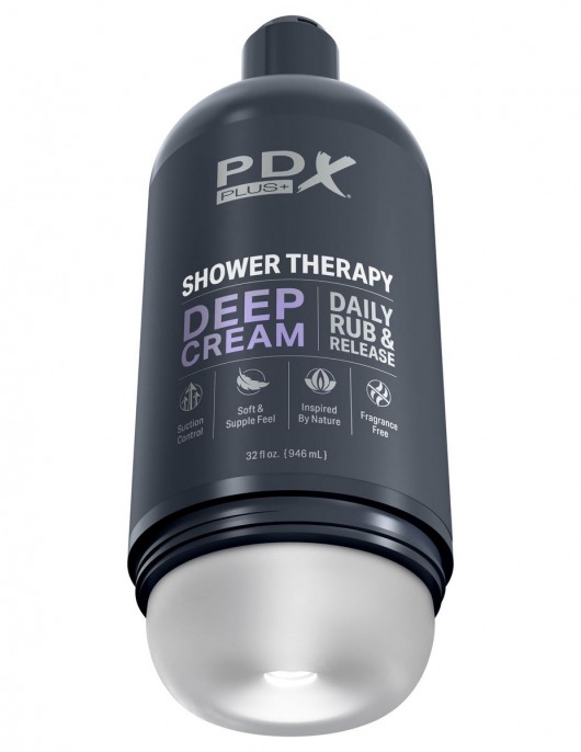 Мастурбатор в бутылке Shower Therapy Deep Cream - Pipedream - в Сургуте купить с доставкой